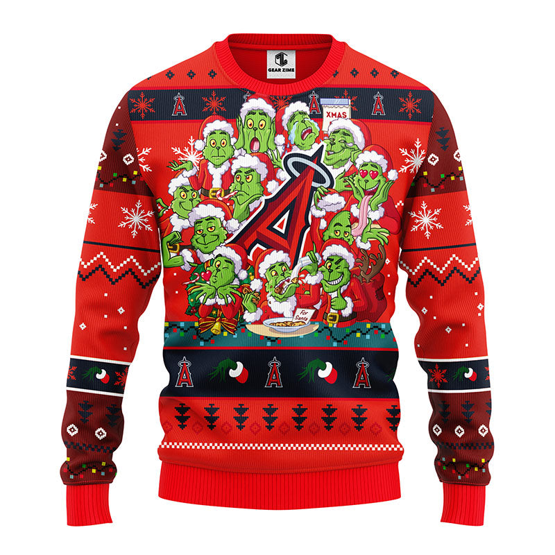 Los Angeles Angels 12 Grinch Xmas Day Christmas Ugly Sweater