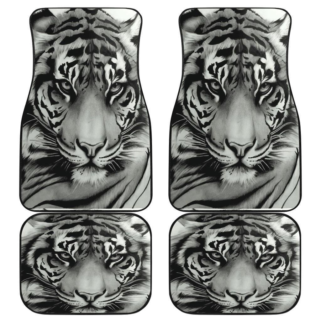 White Tiger Animal Car Floor Mats 191102 Personalized Car Seat Floor Mat Custom Print