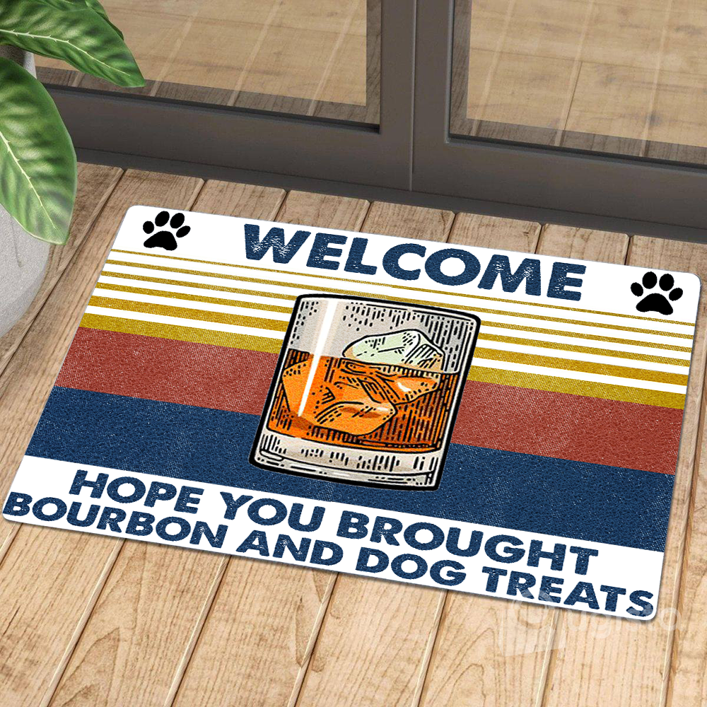 Hope You Brought Bourbon And Dog Treats 02 All Over Printing Doormat Pre2352