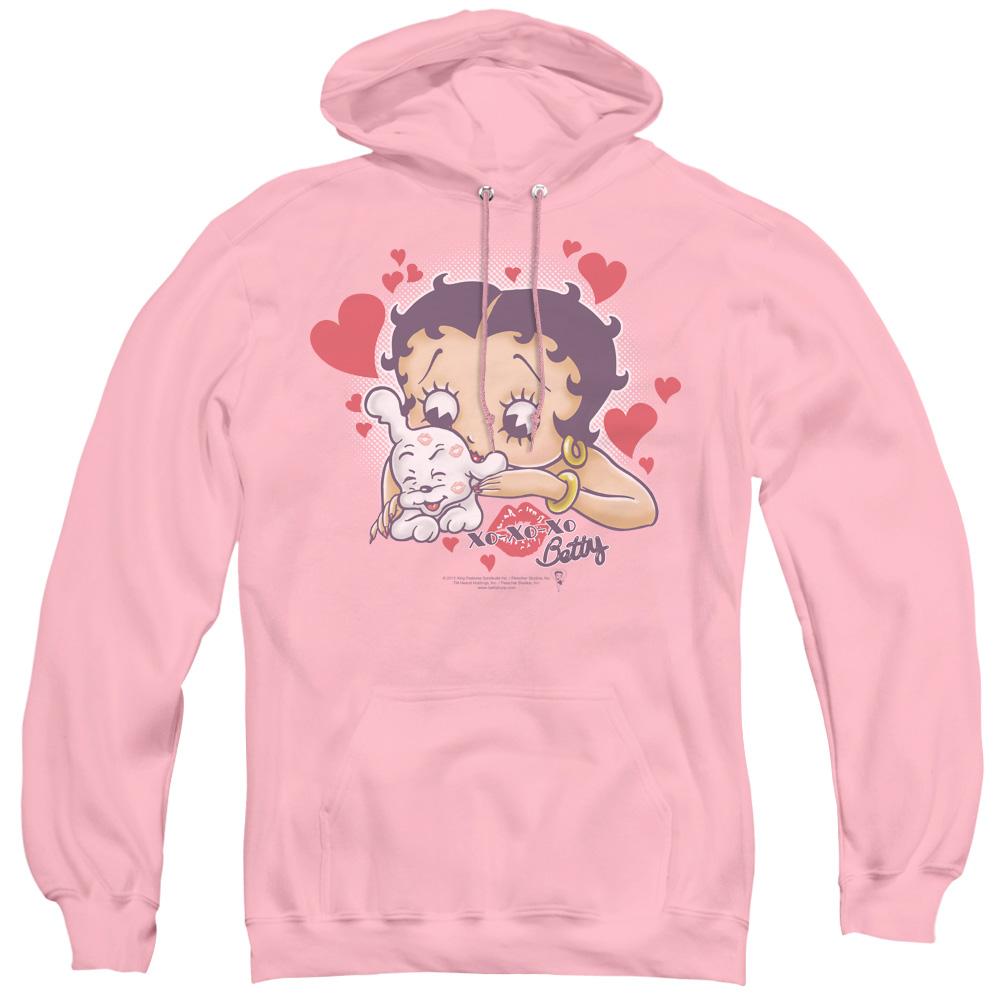 Betty Boop Puppy Love Mens Hoodie Pink