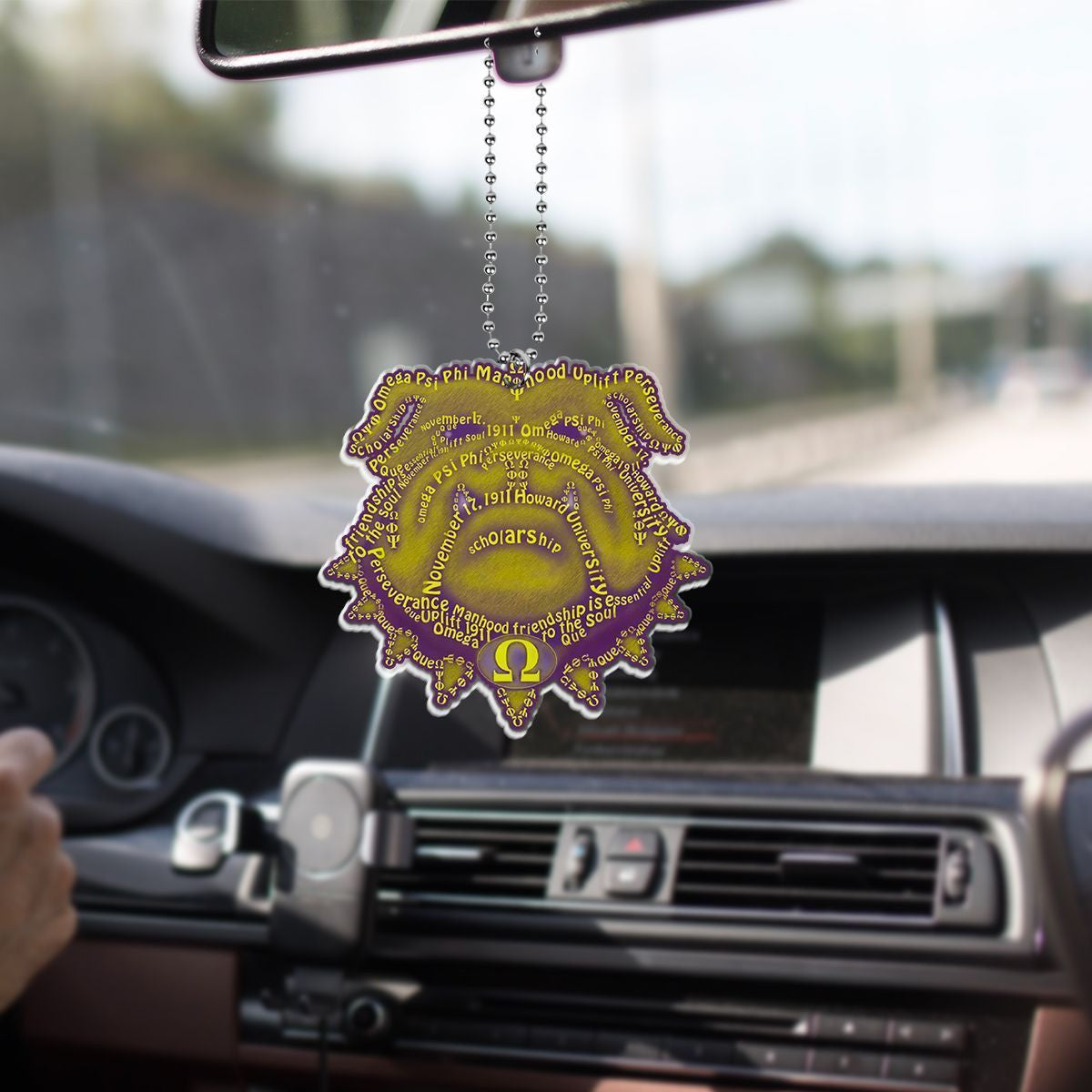 Fraternity Ornament – Omega Psi Phi Bulldog Ver.2 Car Hanging Ornament