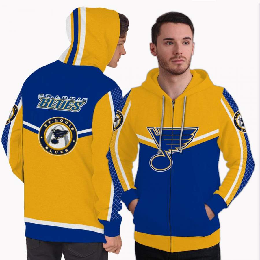 Fashion Gorgeous Fitting St. Louis Blues Zip Hoodie