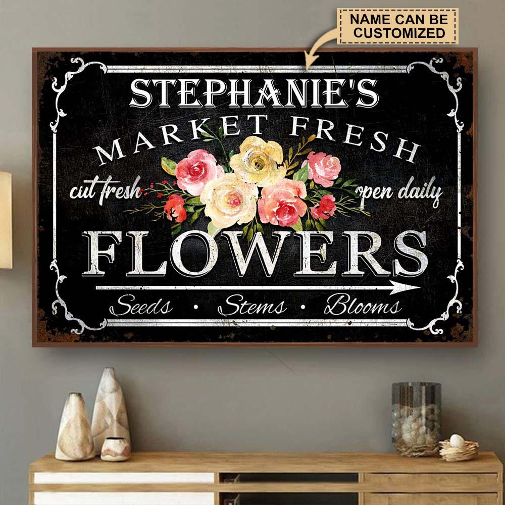 Personalized Canvas, Custom Canvas Prints Floristry Fresh Flower Market Seeds Customized Poster Print, Canvas Poster Wall Art, Canvas Print Wall Decor