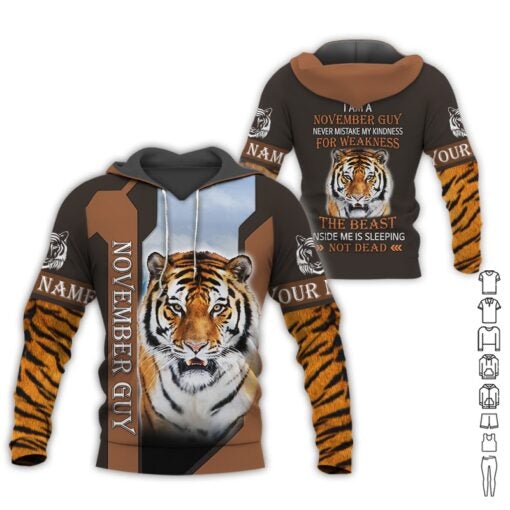 Tiger November Guy Custom Name 3D All Over Print | For Men & Women | Adult | Cn3062