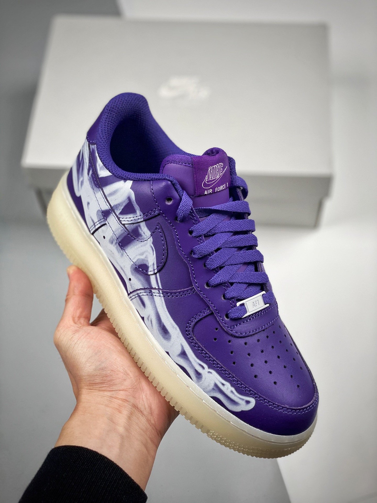 Nike Air Force 1 Low Skeleton Court PurpleWhite 5340386