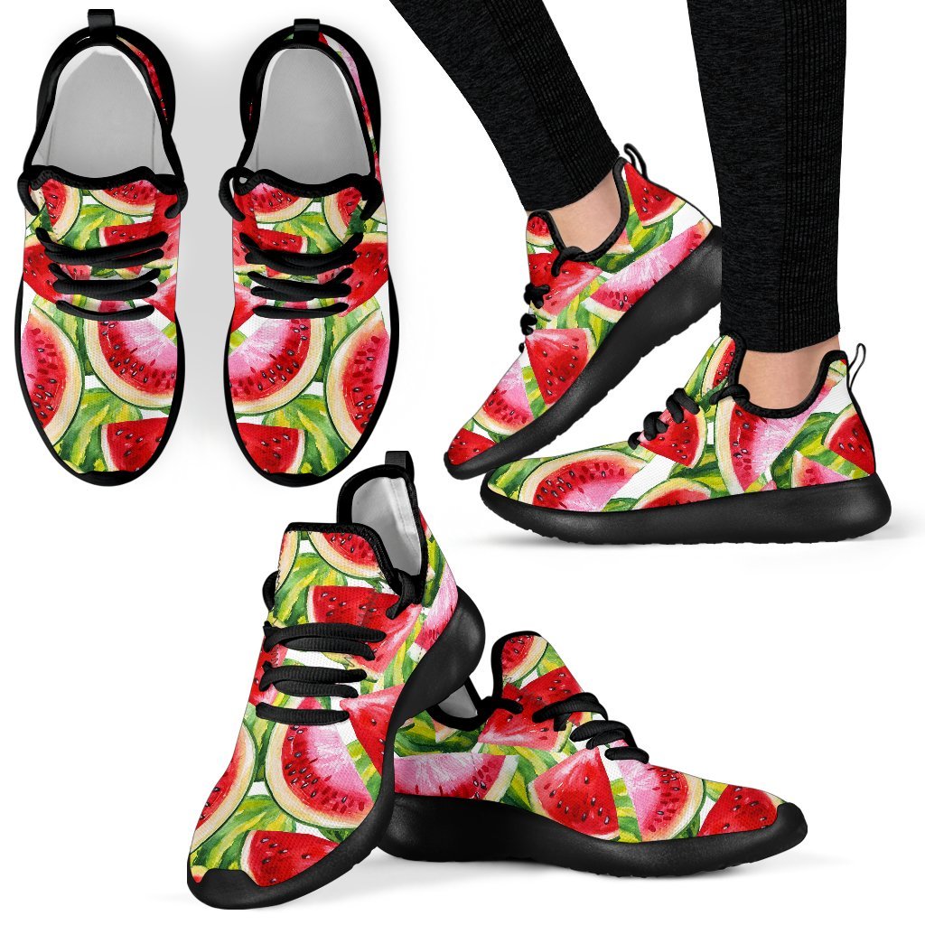 Watercolor Watermelon Pattern Print Mesh Knit Shoes