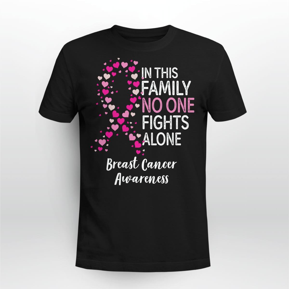 Breast Cancer Awareness Tshirt For Black Woman Shirt In This Family No One Fights Alone Shirt