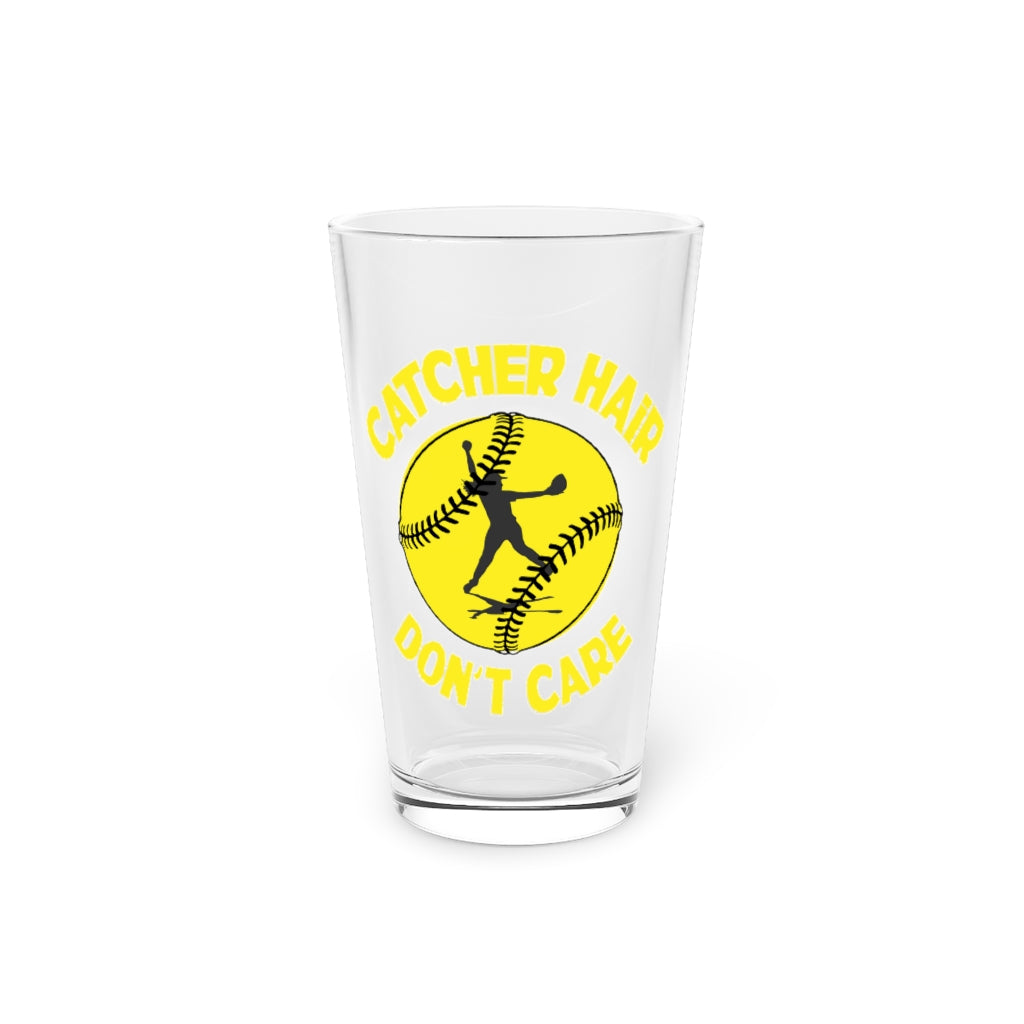 Beer Glass Pint 16Oz Novelty Softball Baseball Graphic