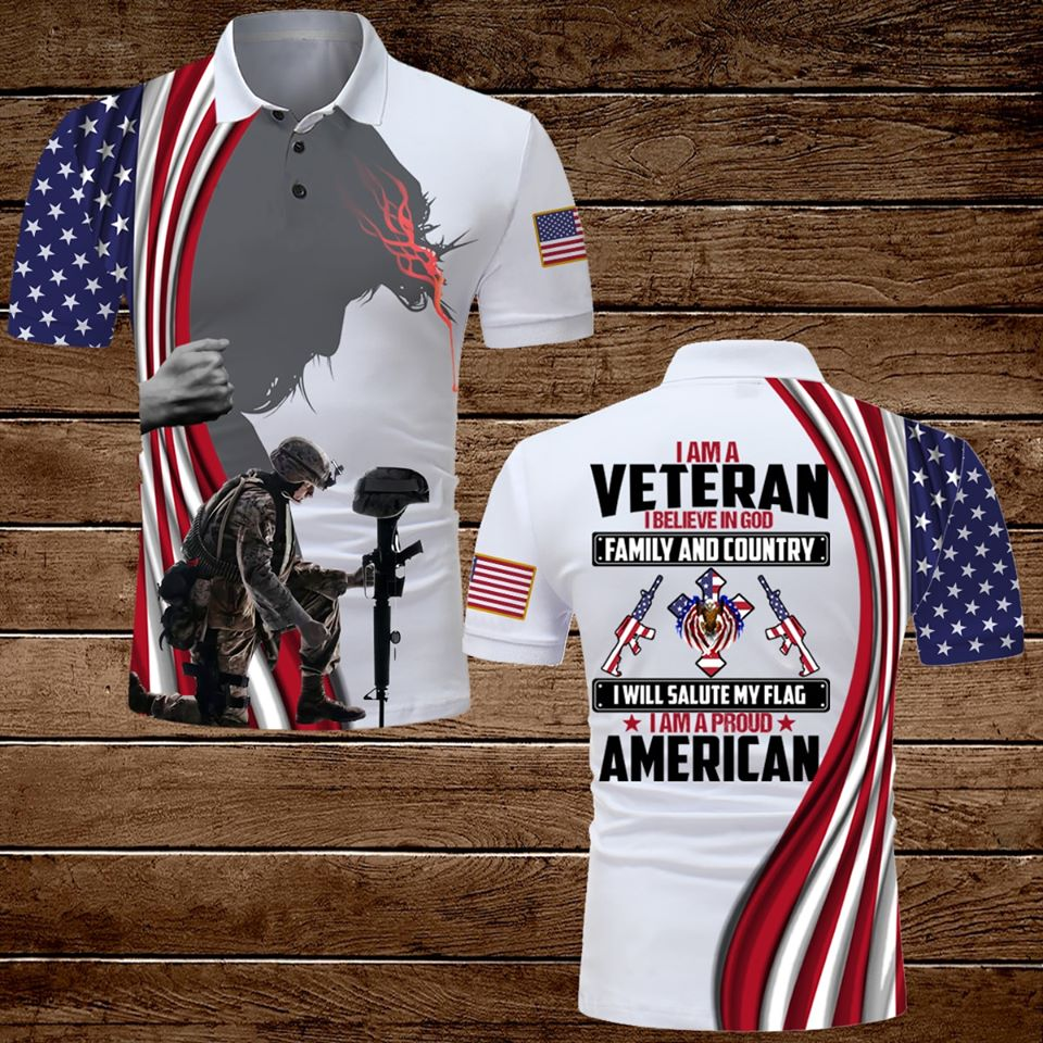 I Am A Veteran I Believe In God Family And Country Polo Shirt - ReadingLLC