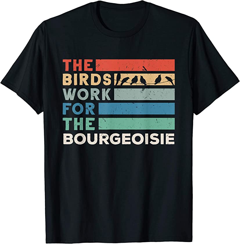 Vintage The Birds Work For The Bourgeoisie Conspiracy Theory T-Shirt