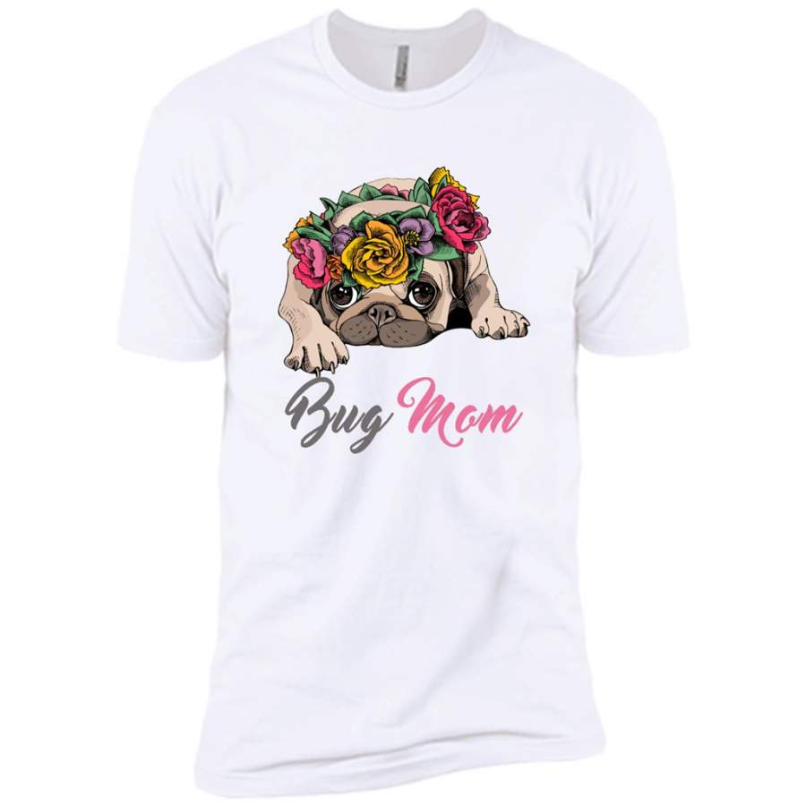 Mom Love Floral Bandana Pug Puppy Headband – Canvas Unisex USA Shirt