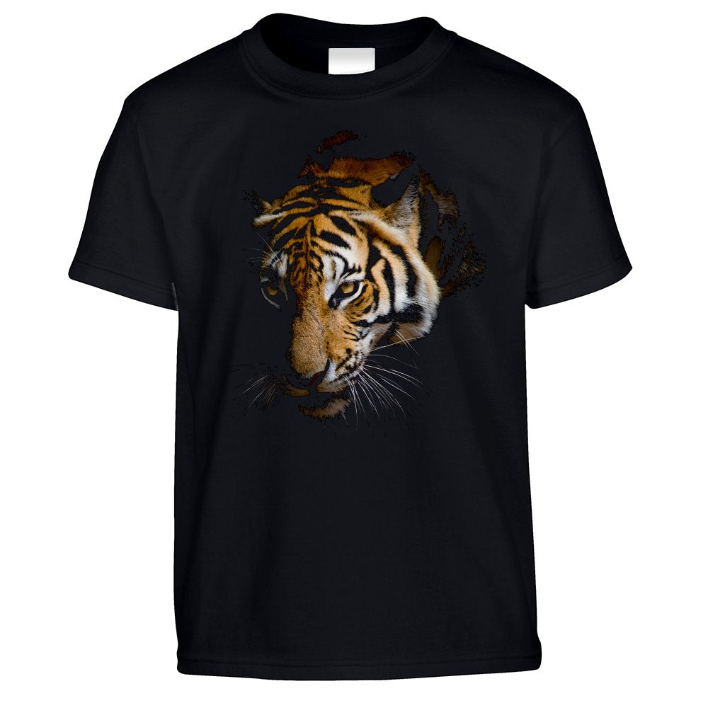 Tiger Kids T Shirt Photographic Animal Head