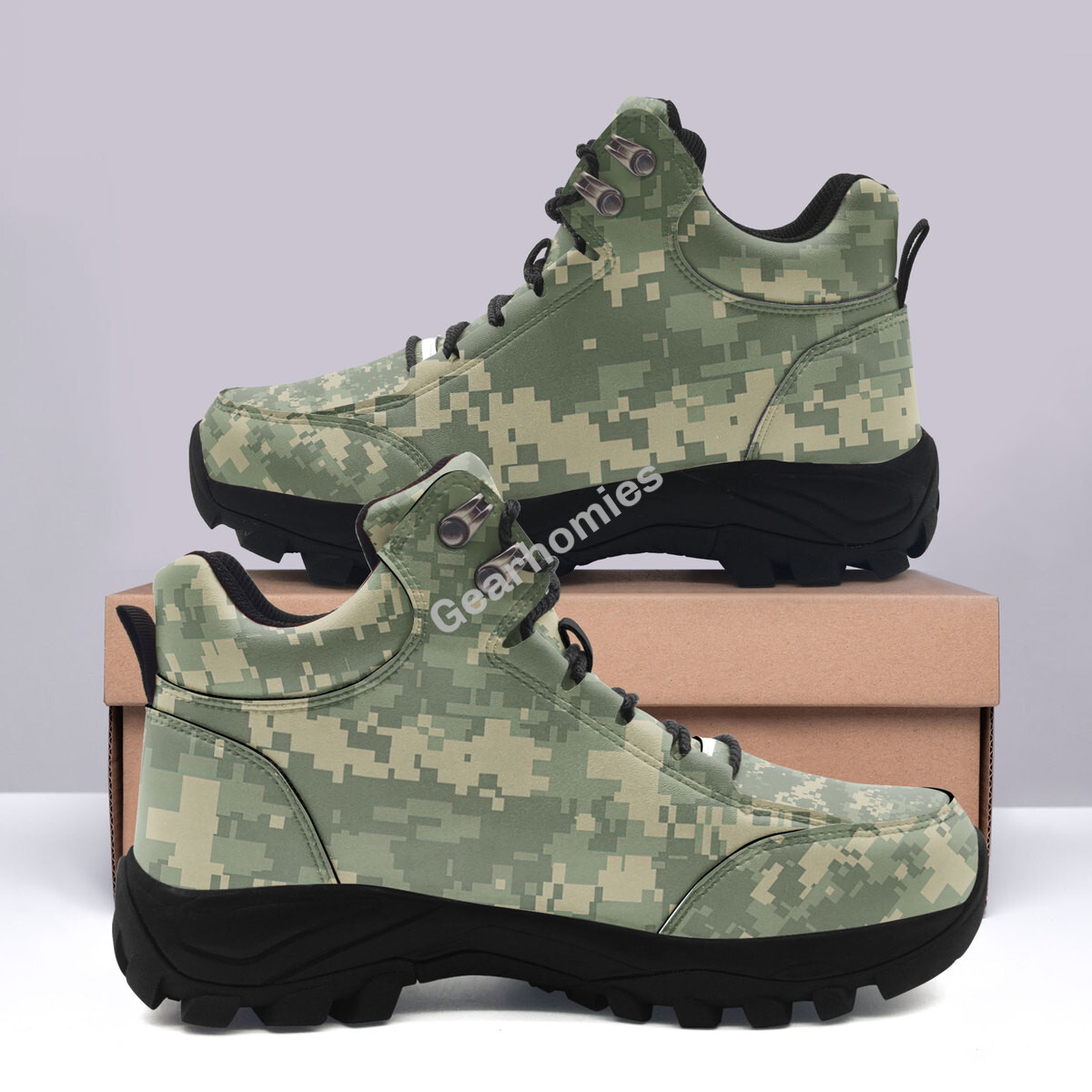 American Acu Or Universal Camouflage Pattern (Ucp) Camo Hiking Shoes