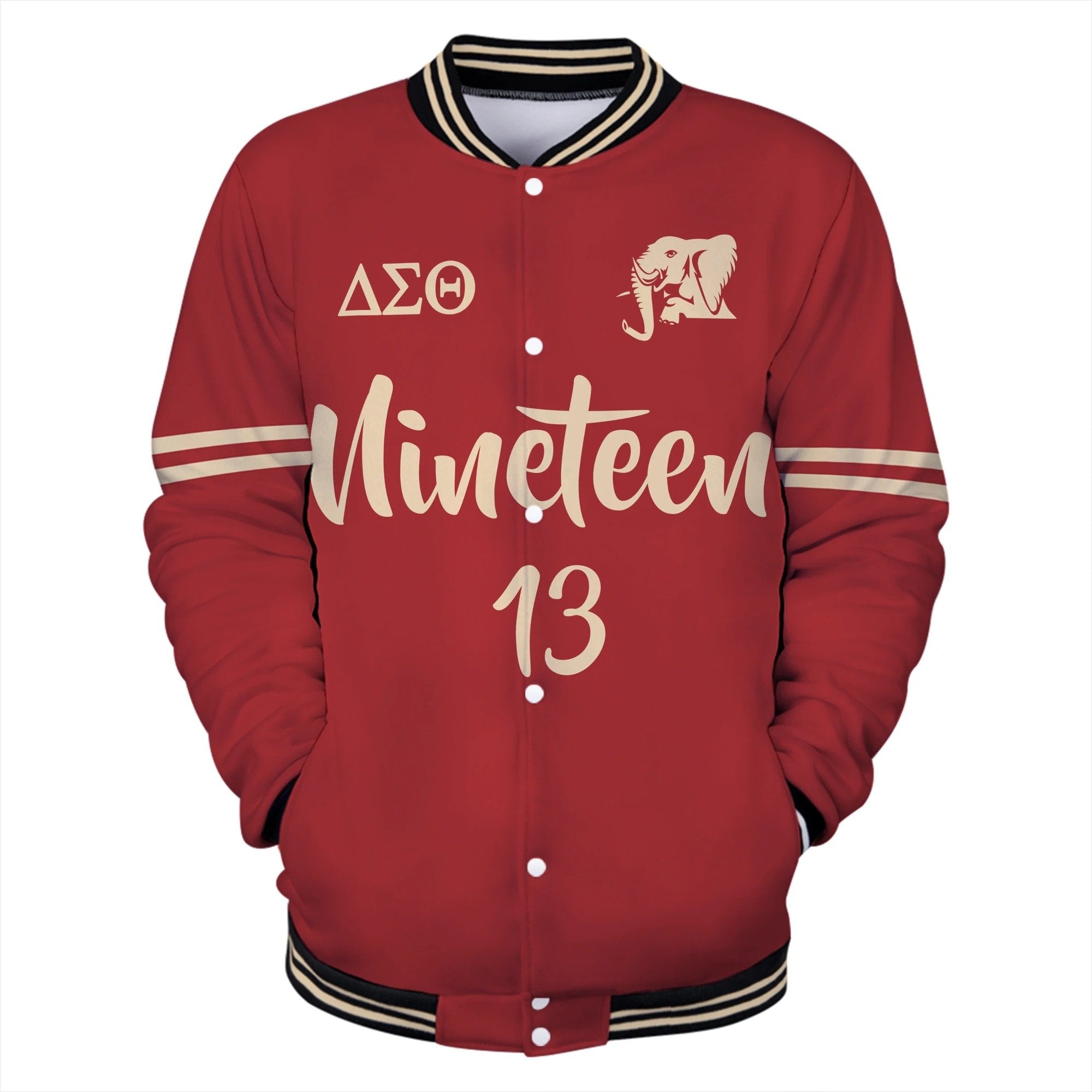 Greek Life Jacket – Delta Sigma Theta Ninteeen 13 Baseball Jacket