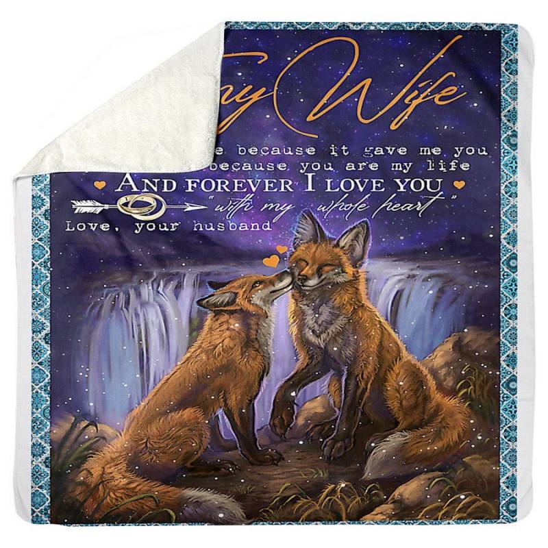 To My Wife I Love You Forever Custom Design Gifts From Husband Sherpa Blanket