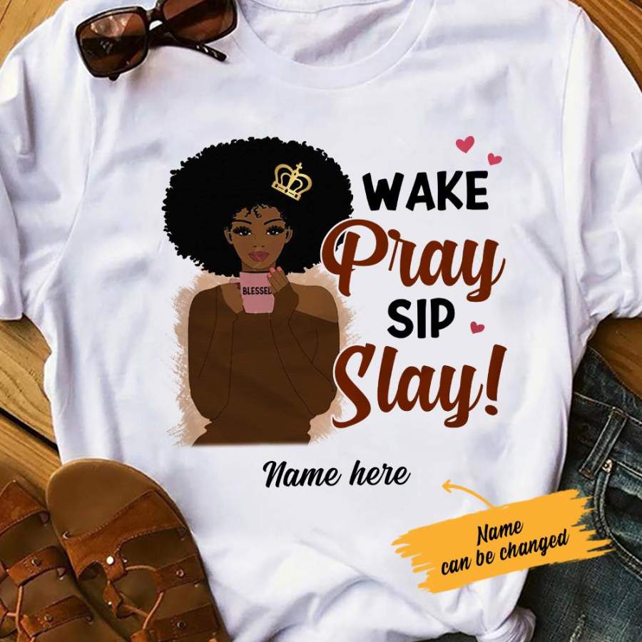 Personalized BWA Coffee Wake Pray Sip T Shirt AG281 30O36