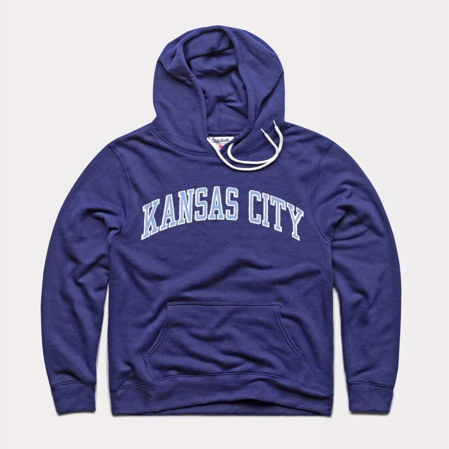 Navy Kansas City Arch Vintage Hoodie Sweatshirt