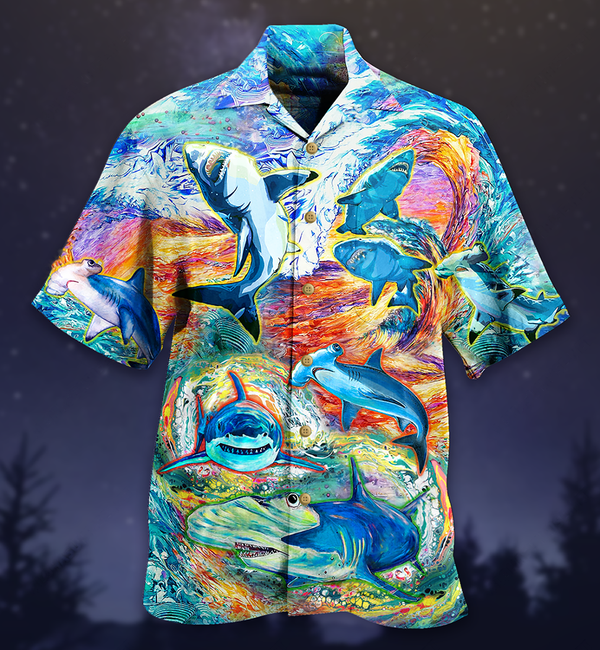 Sharks Painting Color Limited Edition – Hawaiian Shirt Hawaiian Shirt For Men, Hawaiian Shirt For Women, Aloha Shirt