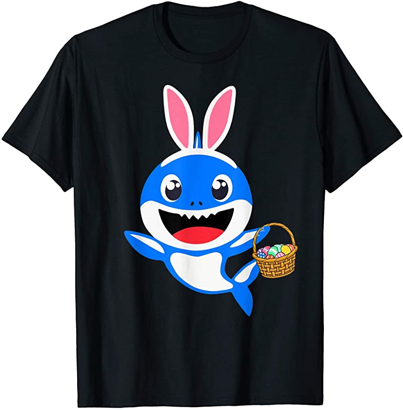 Cute Bunny Shark Easter Shirt For Boys Girls Kids T-Shirt