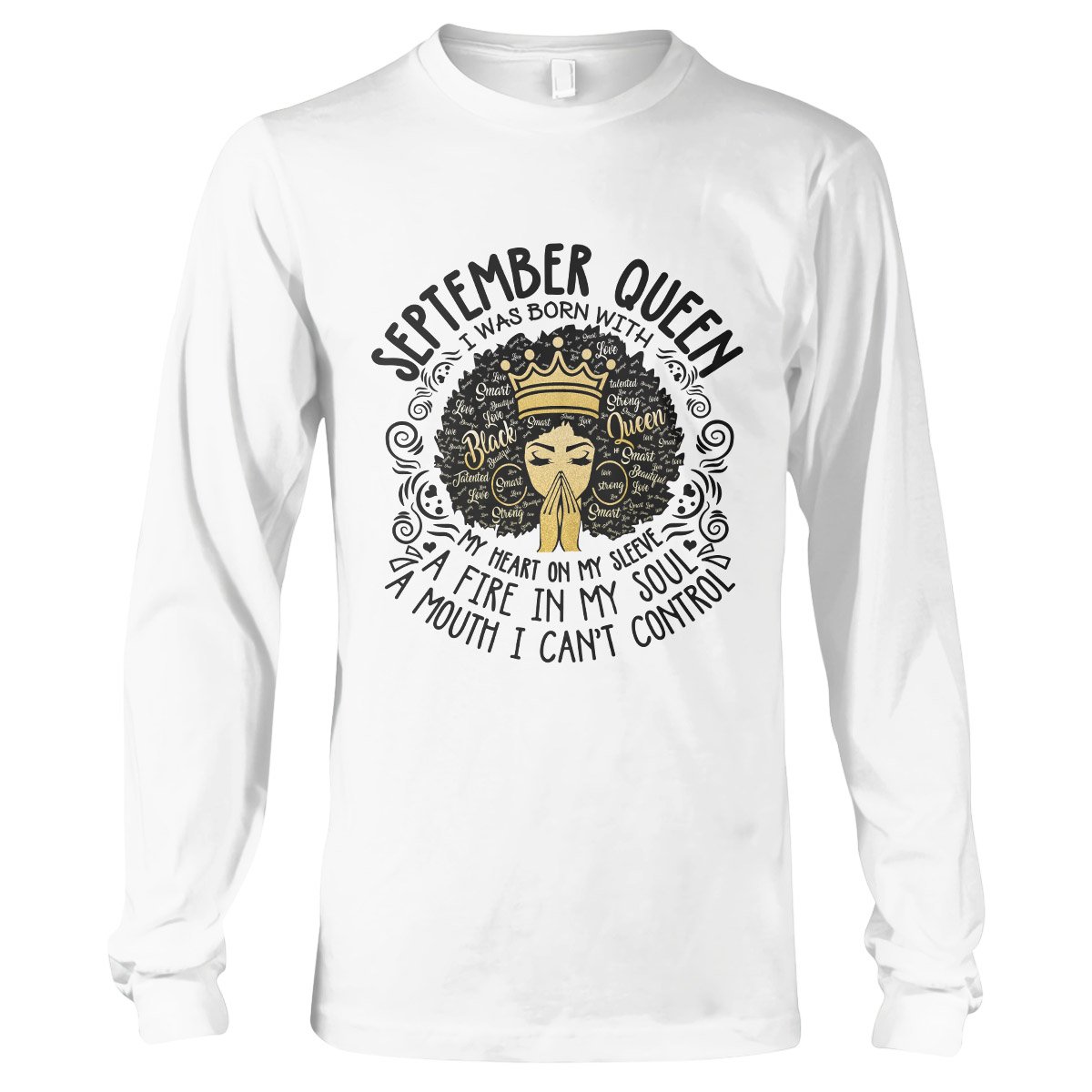 September Black Queen My Heart On My Sleeve Ver B Ez07 2809 Long Sleeve T-Shirt