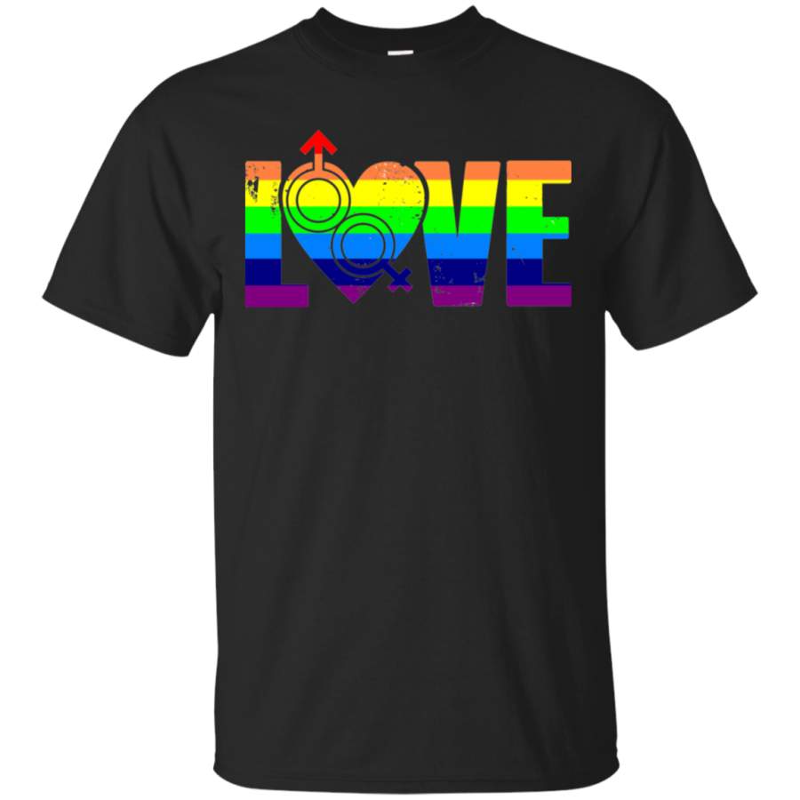 Big Texas LGBT Distressed Love Rainbow Pride T-Shirt