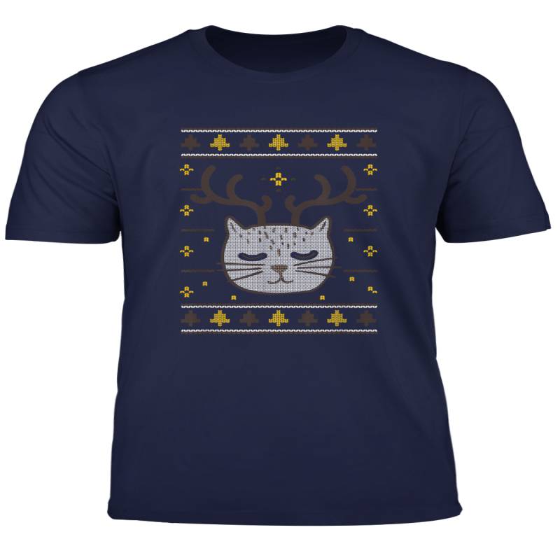 Ugly Christmas Sweater Cat Katzen Weihnachten Xmas T Shirt