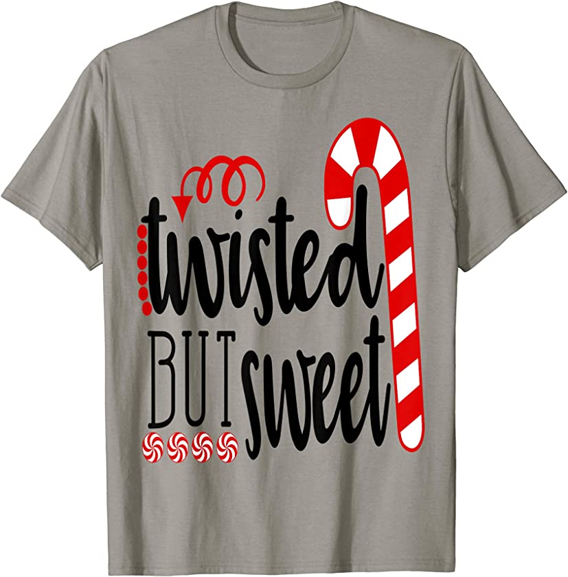 Twisted But Sweet Funny Christmas Candy Cane Shirt Teens T-Shirt