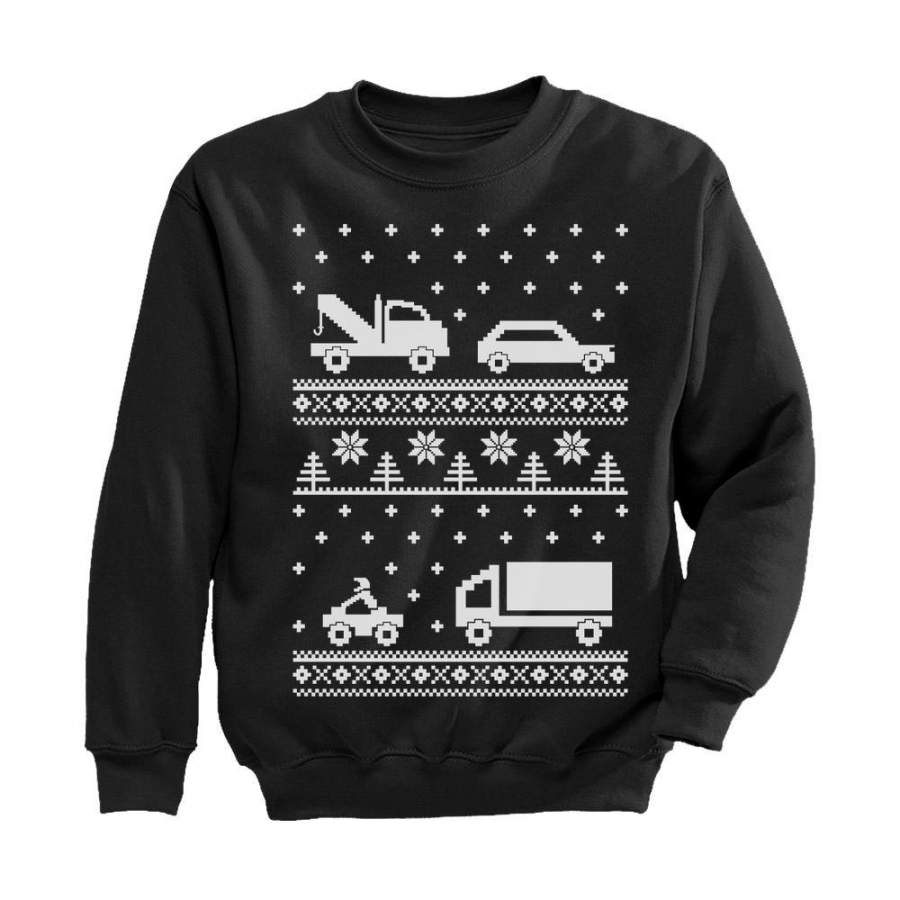 Xmas Children Clothing – Ugly Christmas Sweater Cars Toddler/Kids Sweatshirt