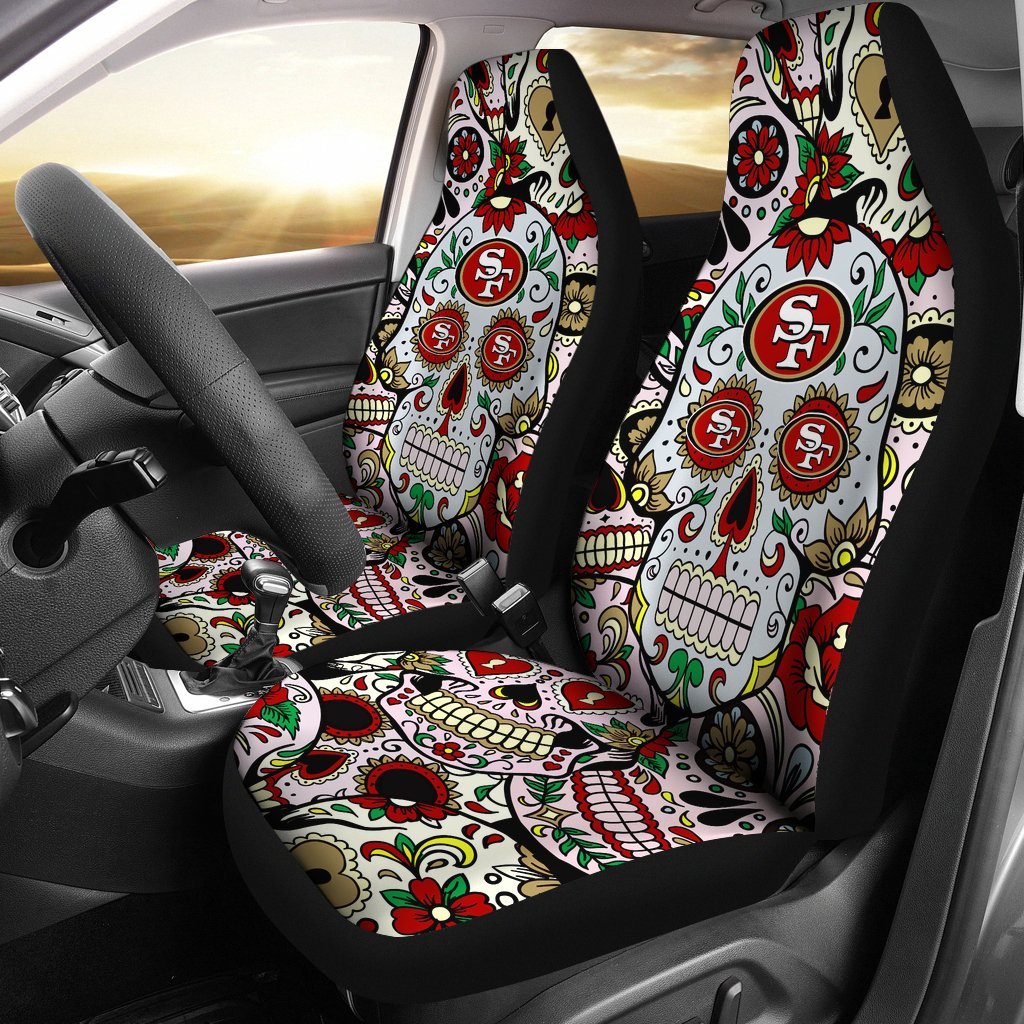 Colorful Skull San Francisco 49ers Car Seat Covers