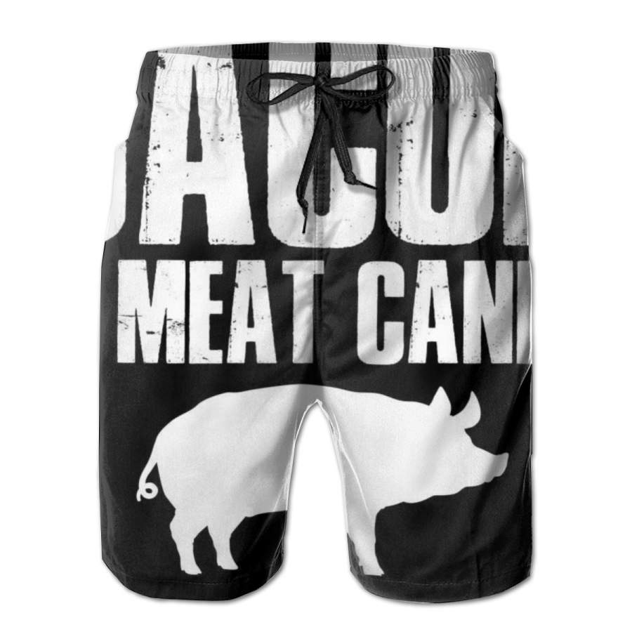 2 Pack Bacon Is Meat Candy Poster Men Swim Trunks Drawstring Elastic Waist Quick Dry Beach Shorts with Mesh Lining Swimwear Bathing Suits