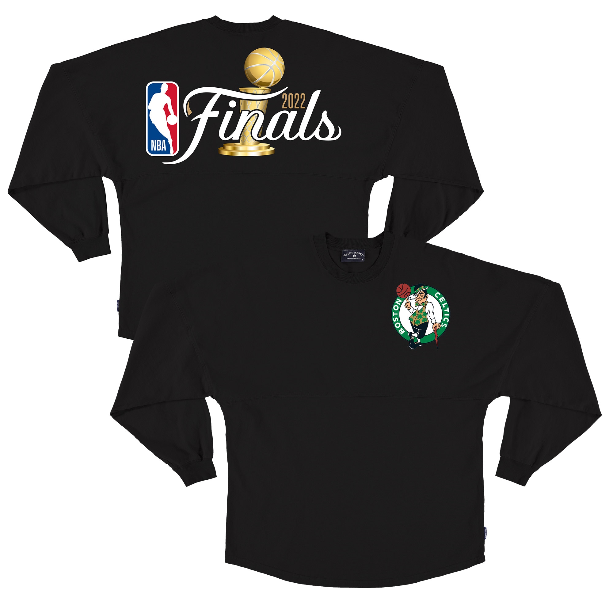 Boston Celtics Unisex 2022 NBA Finals Spirit Jersey Long Sleeve T-shirt – Black