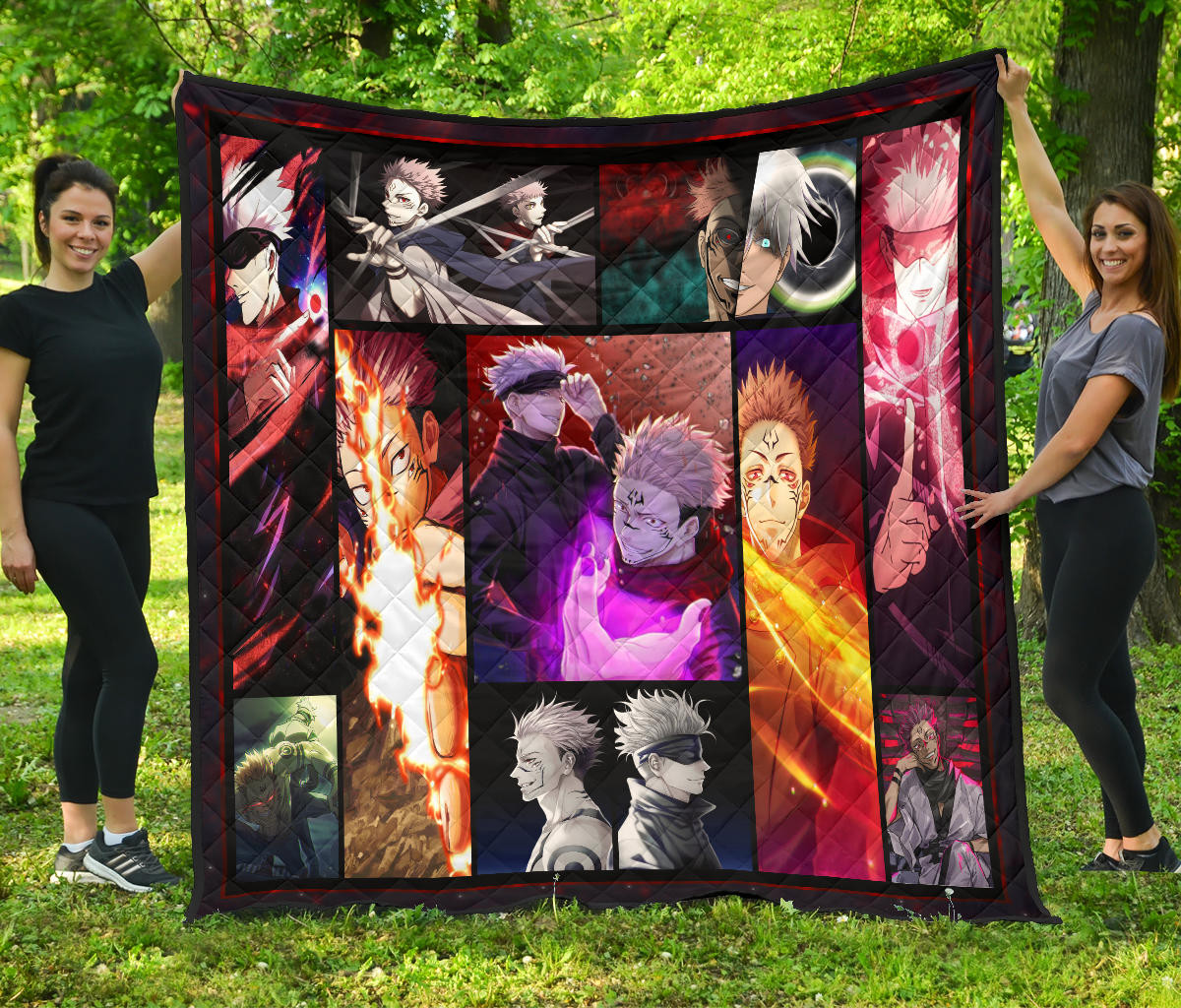 Satoru Gojo Vs Sukuna Jujutsu Kaisen Premium Quilt Blanket Anime Home Decor Custom For Fans Na040403