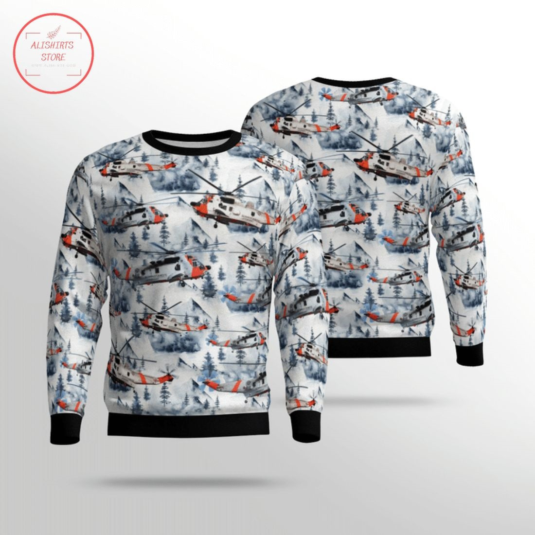 Royal Norwegian Air Force Sea King Ugly Christmas Sweater