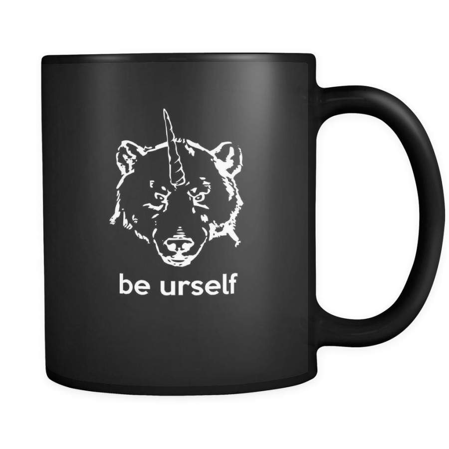 unicorns be urself  11oz Black Mug