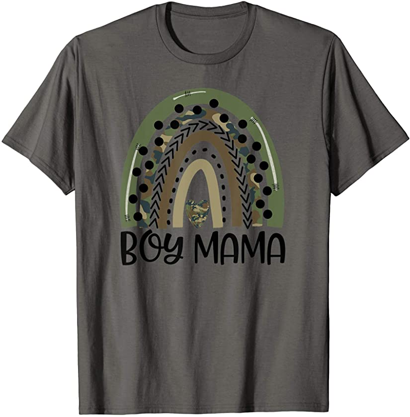 Boy Mom Rainbow Camo Leopard Funny Mom Mothers Day Gift T-Shirt