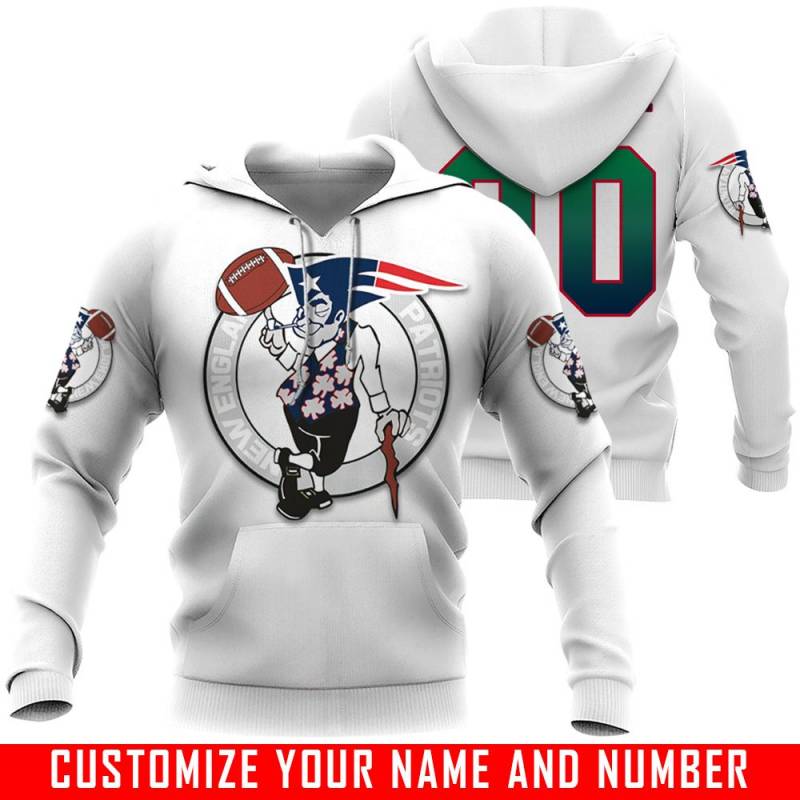 Logo Mashup – New England Patriots X Boston Celtics – CUSTOMIZE NAME AND NUMBER – HOT SALE 3D PRINTED – NOT IN STORE