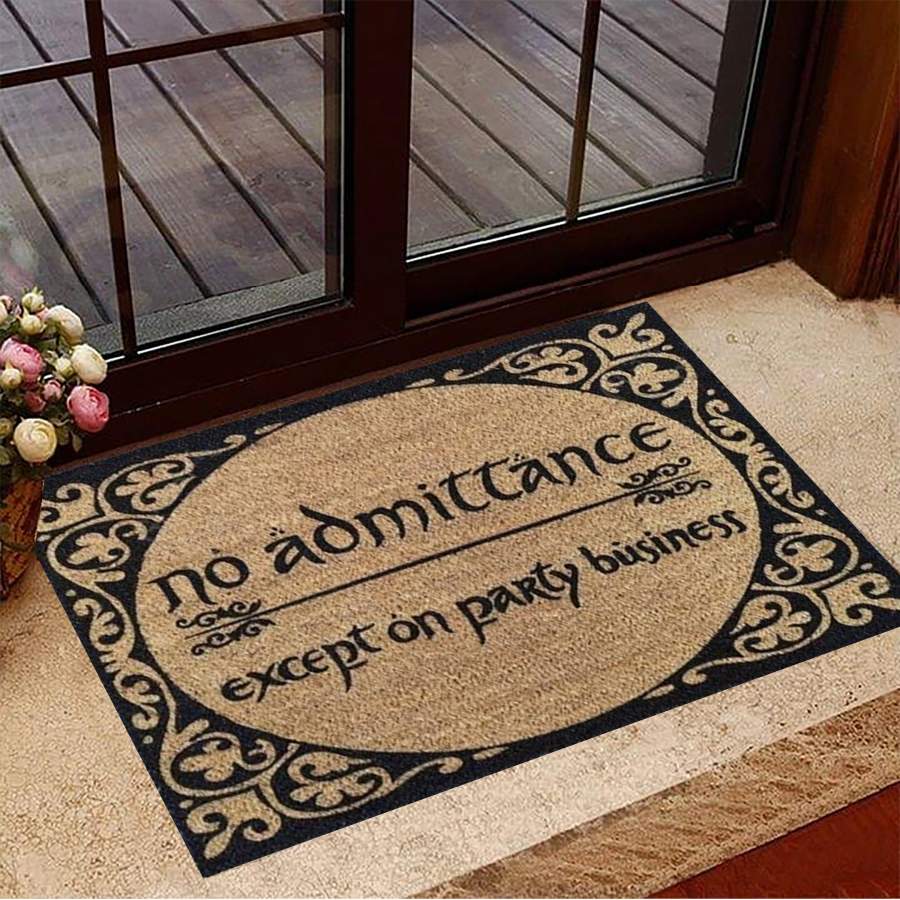 No Admittance Except On Party Business Doormat Funny Front Door Mat Entrance Rug Outdoor