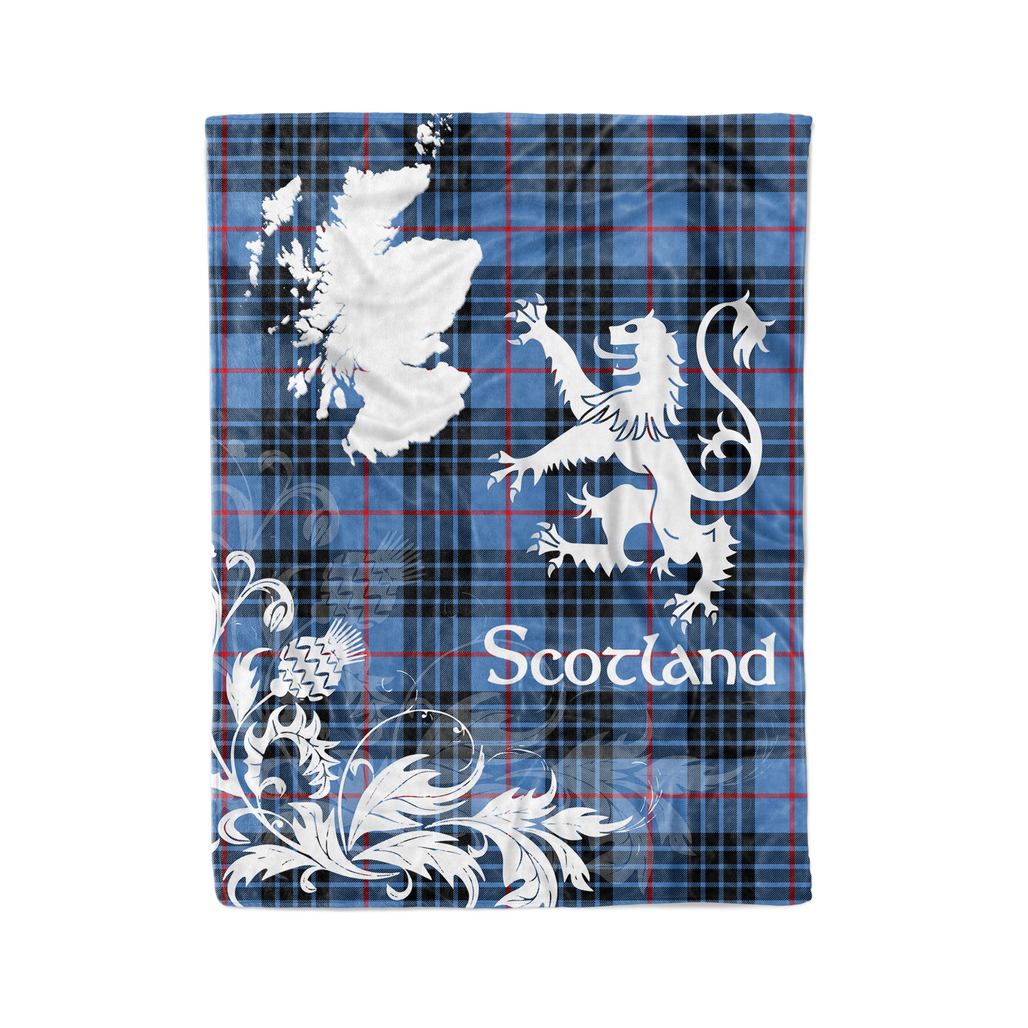 Tartan Plaid Fleece Blanket Tartan Blanket Thistle And Lion Scottish Clan Mackie Ancient Plaid Blanket