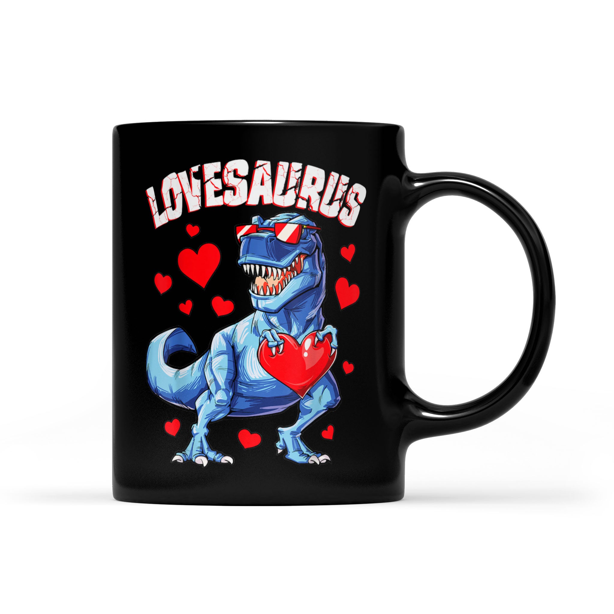 Valentines Day Dinosaur Lovesaurus T rex Gifts – Black Mug