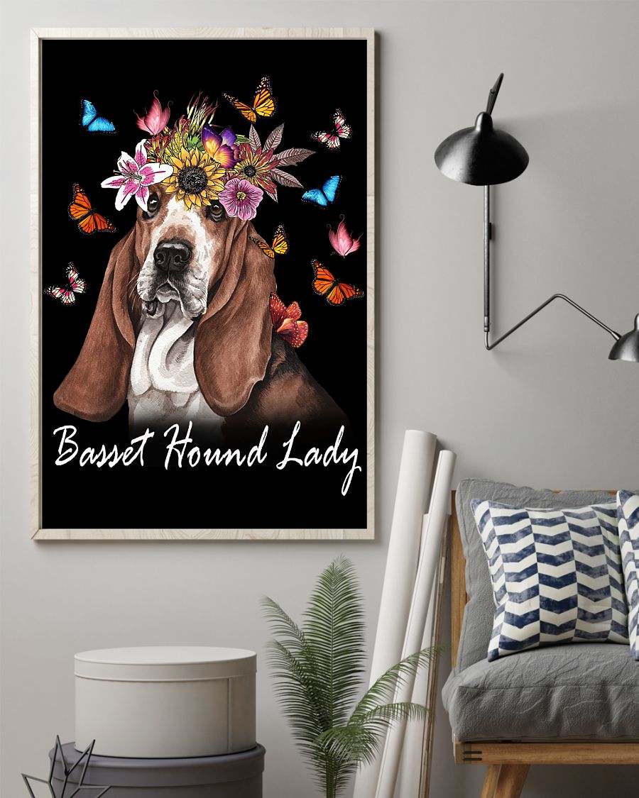 Basset hound lady poster
