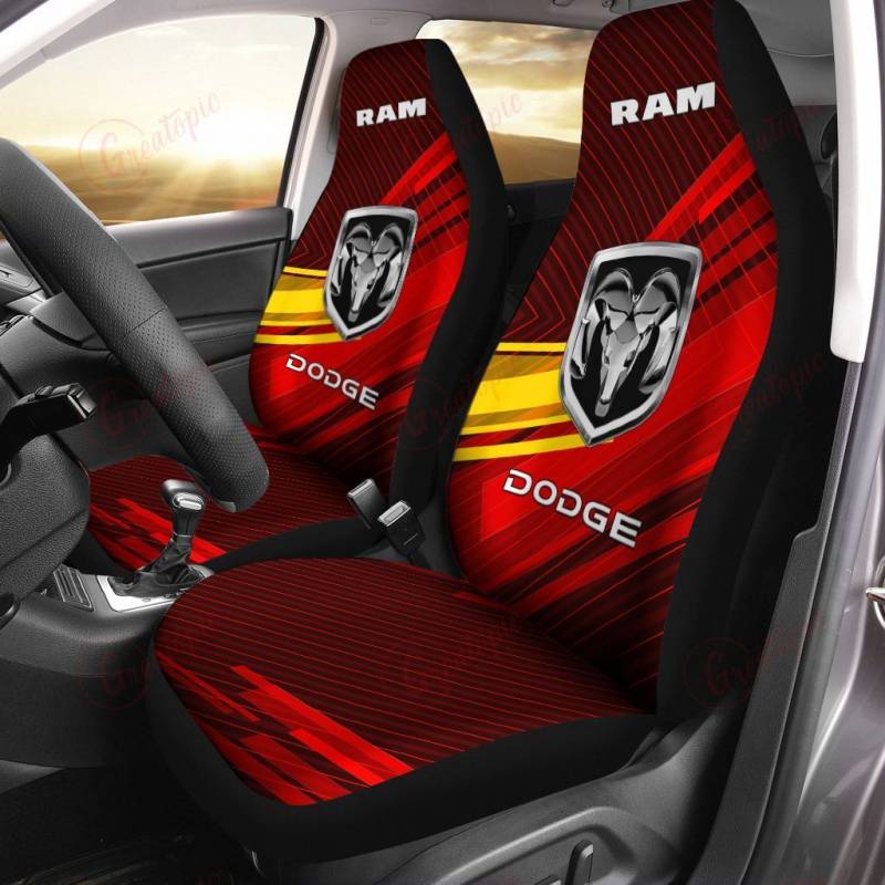 Dodge Ram LPH Car Seat Cover (Set of 2) Ver 6 (Red)