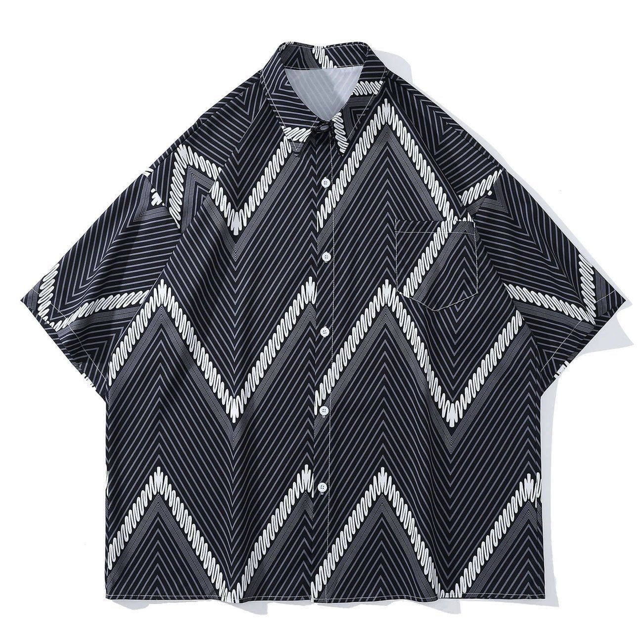 Talishko™ – Wave Stripe Short Sleeve Shirt