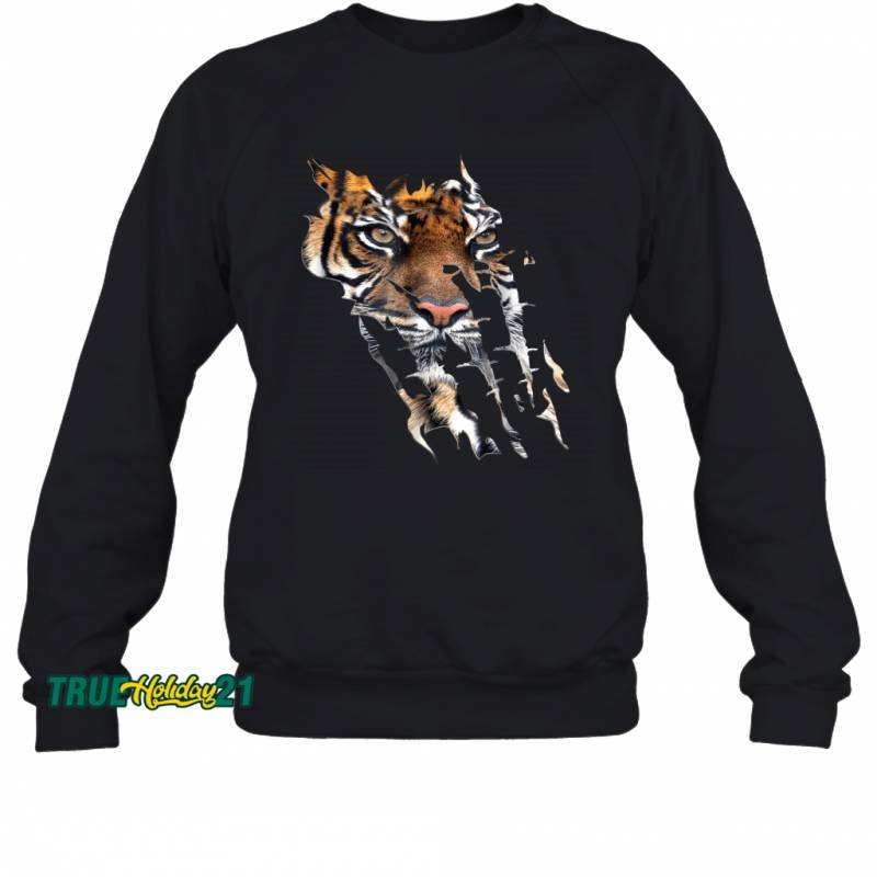 Wild Cat Tigers Skin Paw Print Sweatshirt