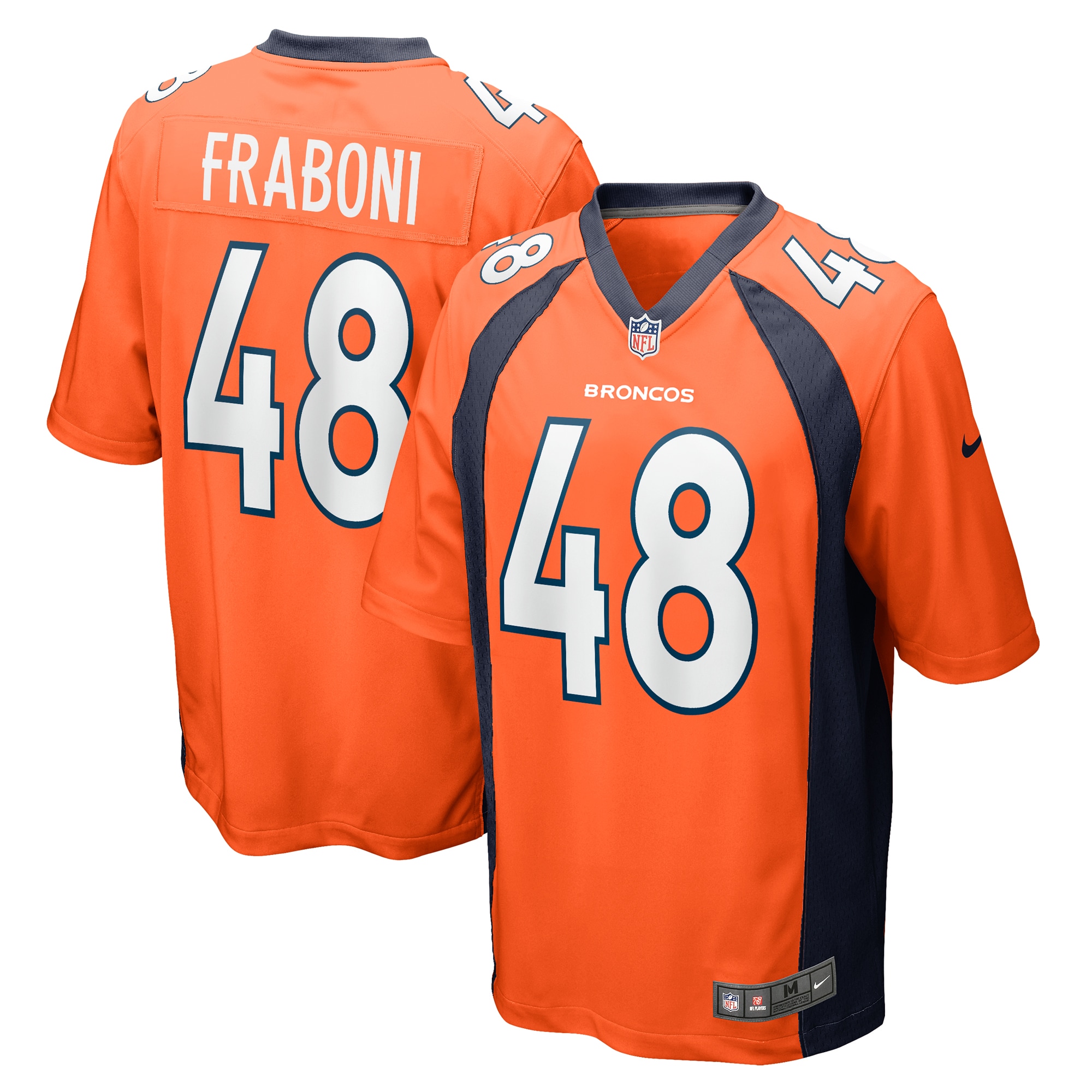 Men’s Denver Broncos Mitchell Fraboni  Orange Team Game Jersey