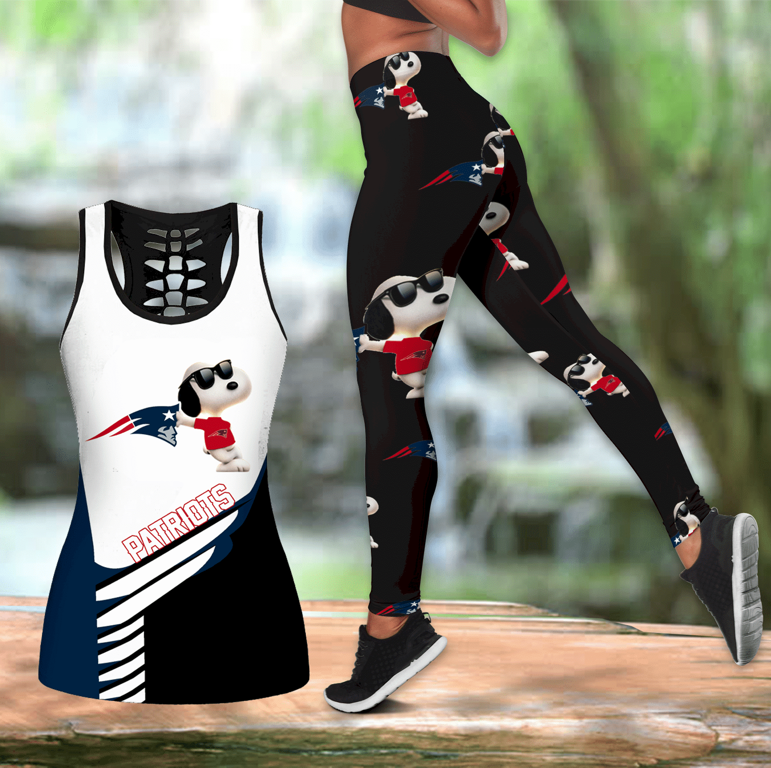 Combo New England Patriots Snoopy Hollow Tanktop Leggings Set V1628