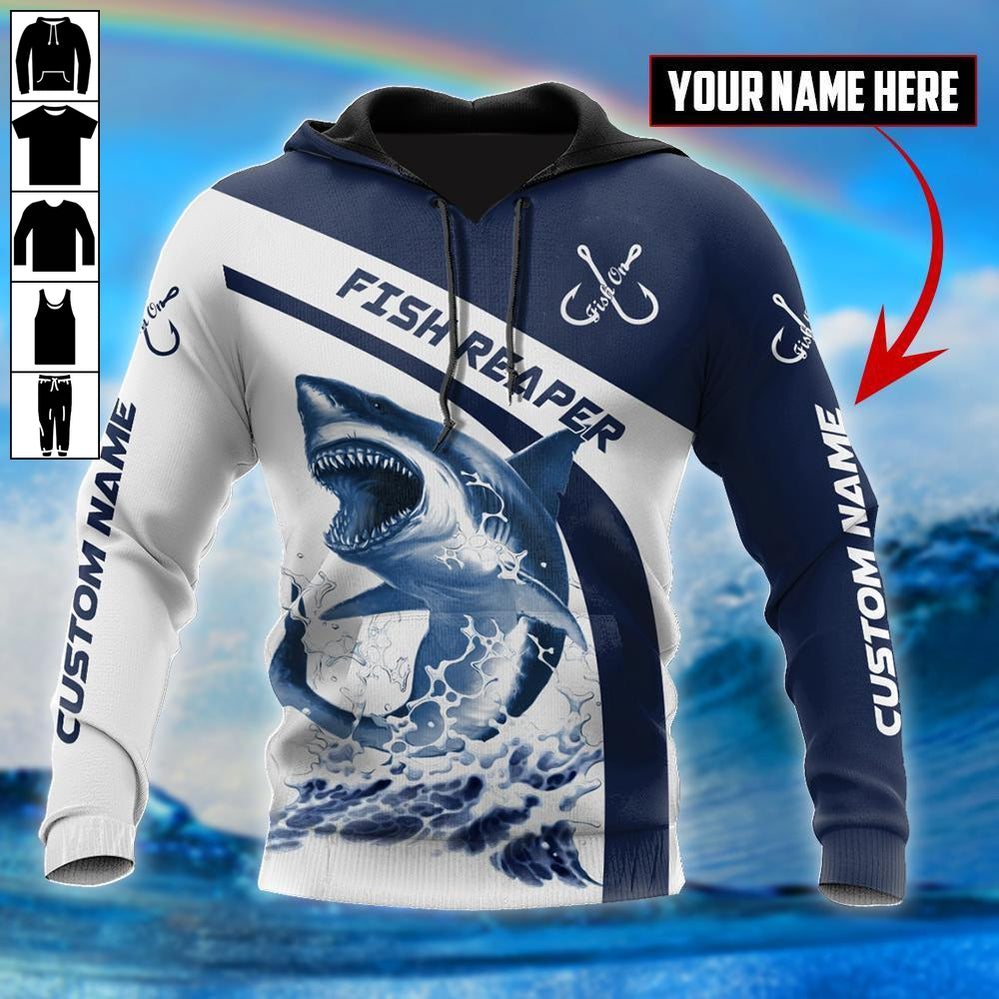 Custom Name Shark fishing 3D All Over Printed FS0058