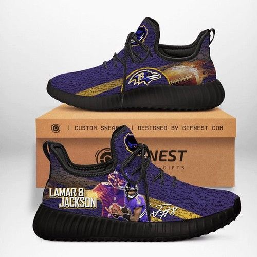 Baltimore Ravens Football Yeezy Customize Shoes Gift For Fan