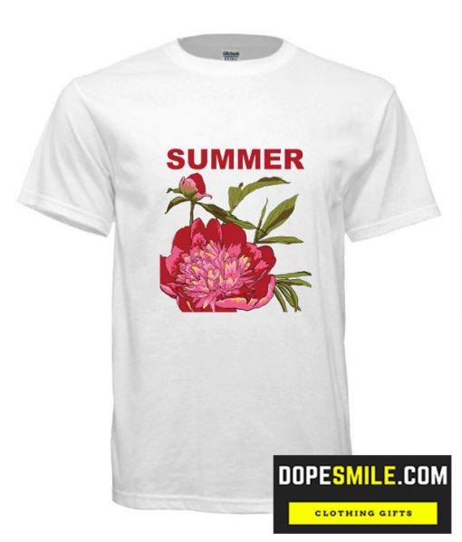 Summer flower red cool T shirt