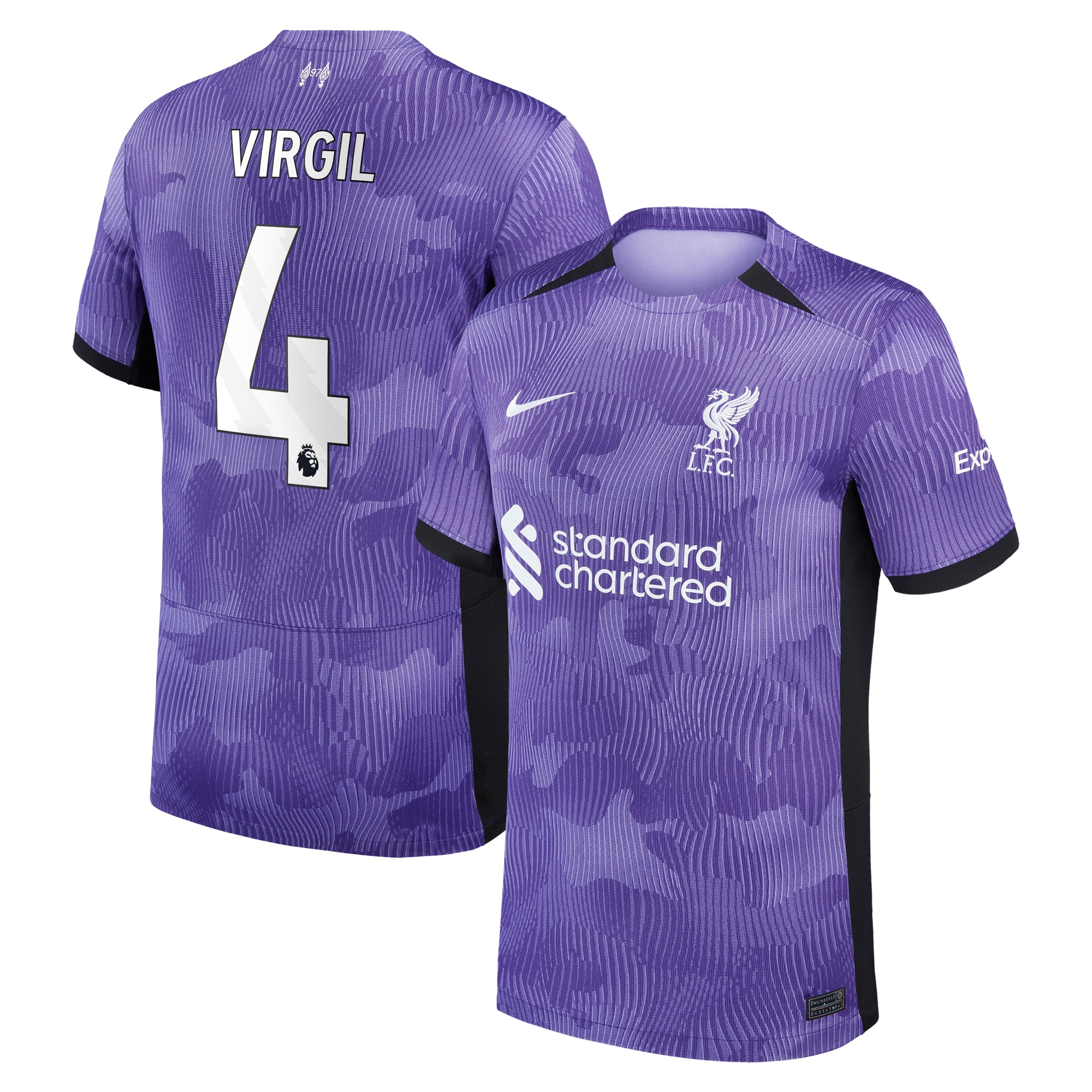 Virgil van Dijk Liverpool Youth 2023/24 Third Stadium Replica Player Jersey – Purple