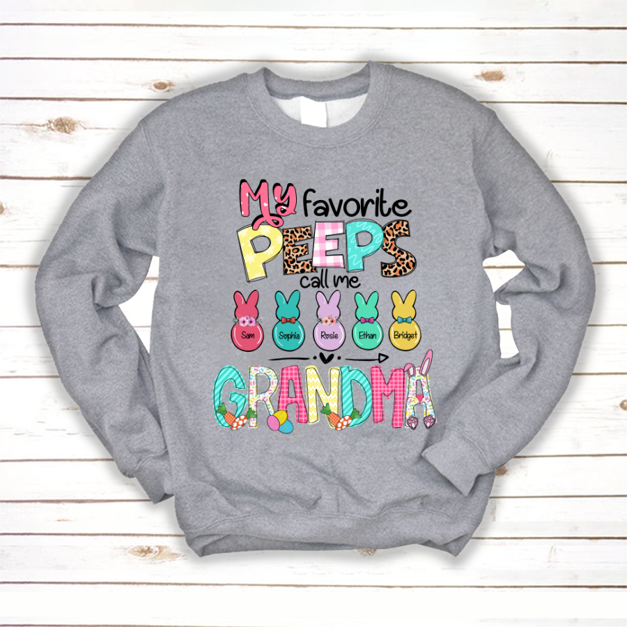 My Favorite Peeps Call Me Grandma Easter Art Sweatshirt